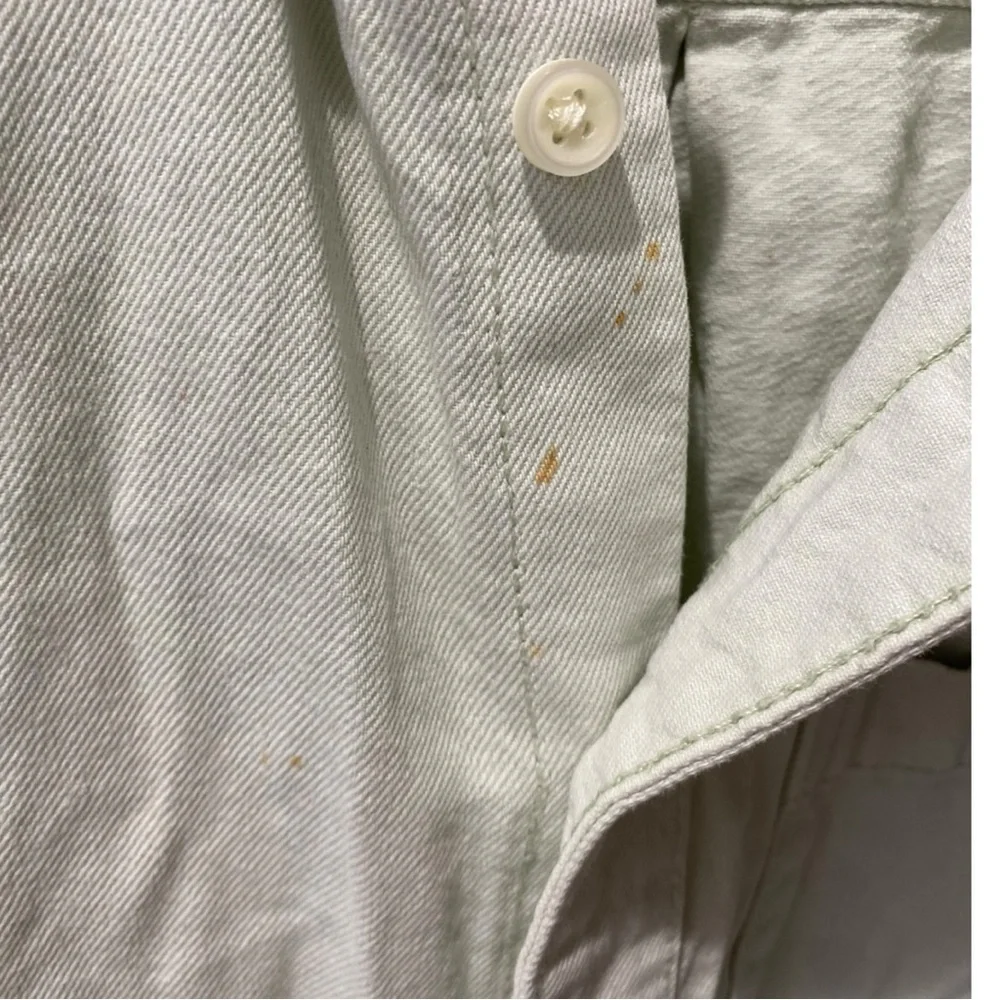 ZARA Men’s Casual Denim Button Down Shirt in Mint Green Size S
